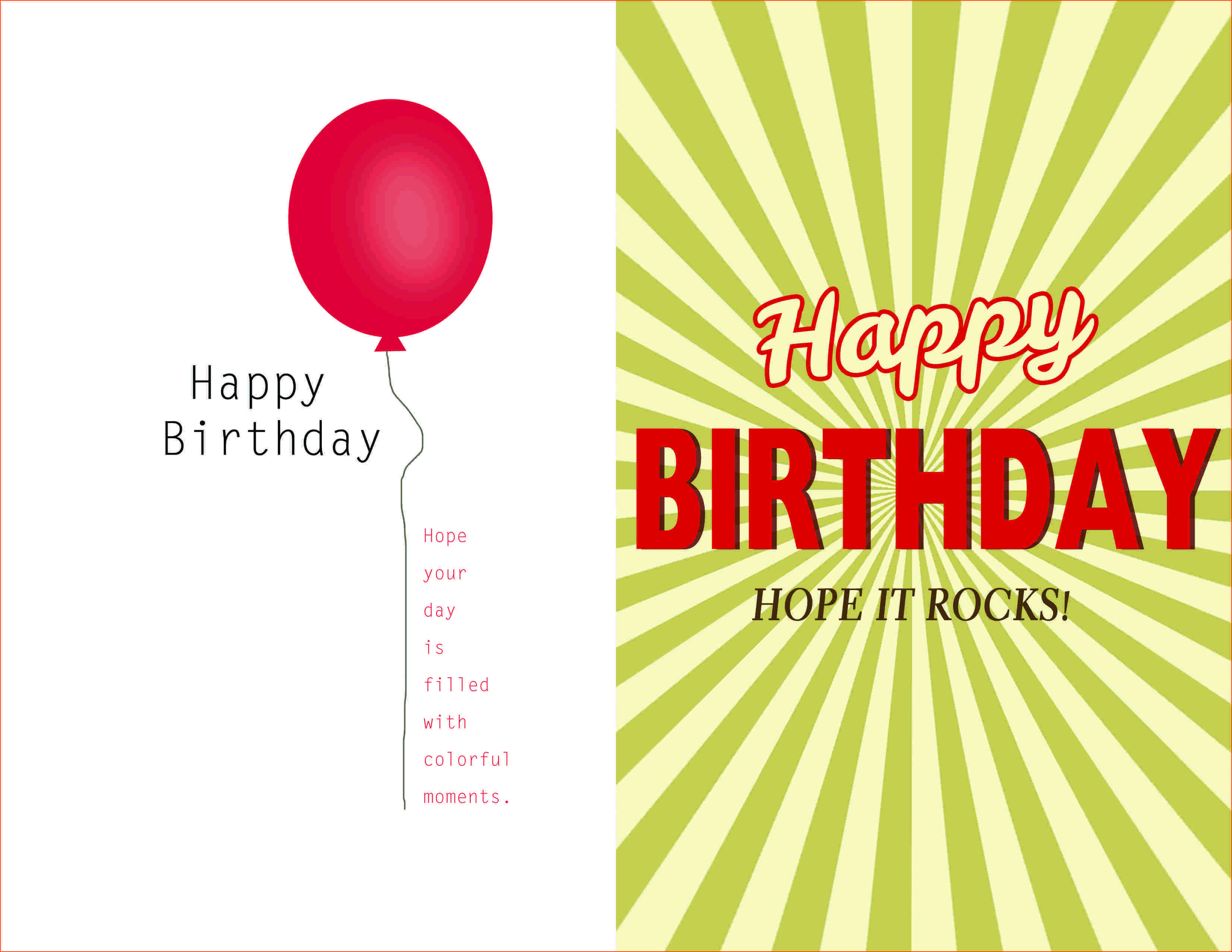 Birthday Card Template Word Quarter Fold Free 2013 Text Regarding Quarter Fold Birthday Card Template
