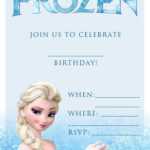 Birthday. Disney Frozen Blank Birthday Party Invitation With Regard To Frozen Birthday Card Template