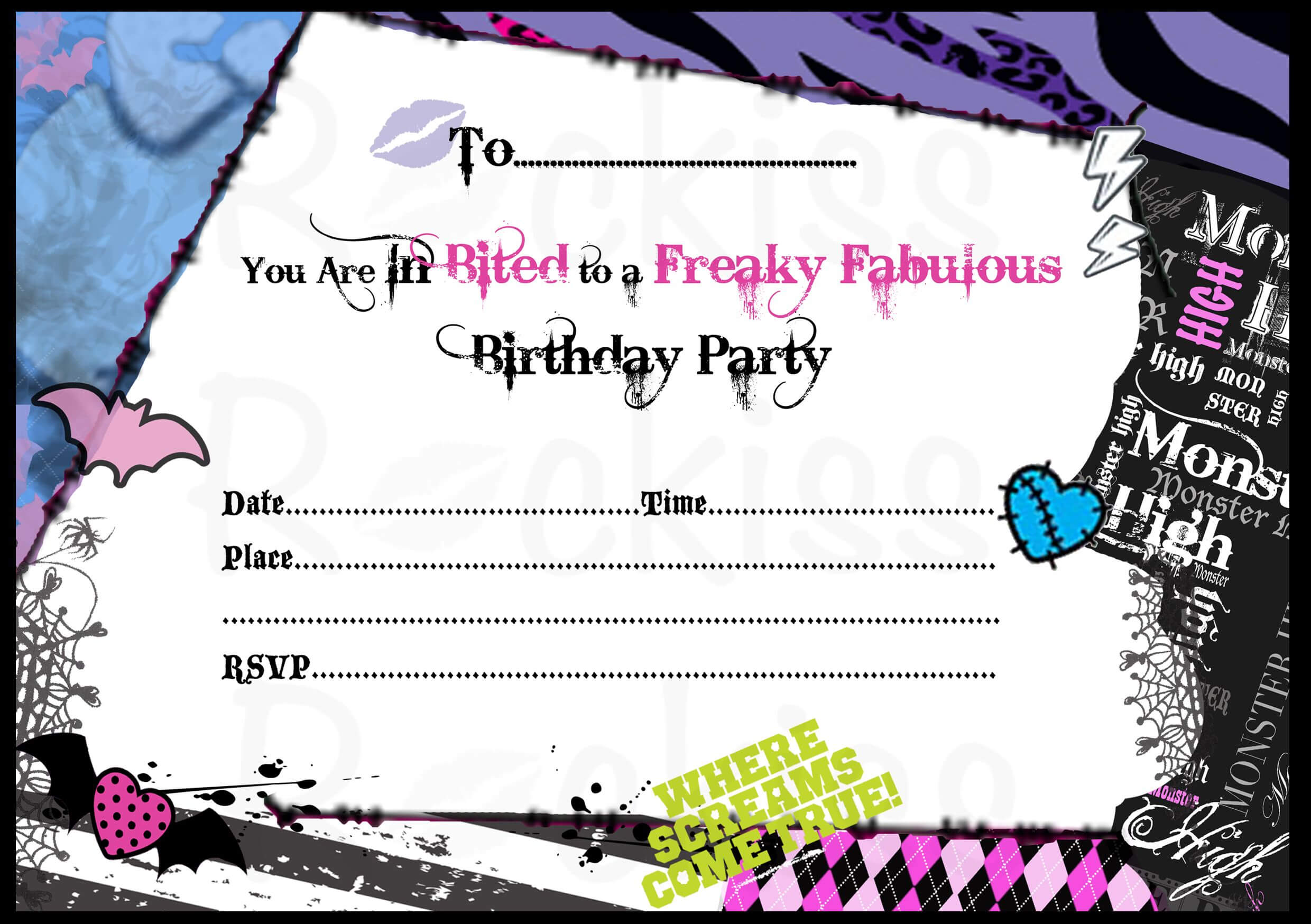 Birthday Invitations Monster High Background 1 Hd Wallpapers In Monster High Birthday Card Template