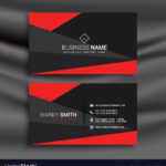 Black And Red Business Card Template With regarding Buisness Card Template