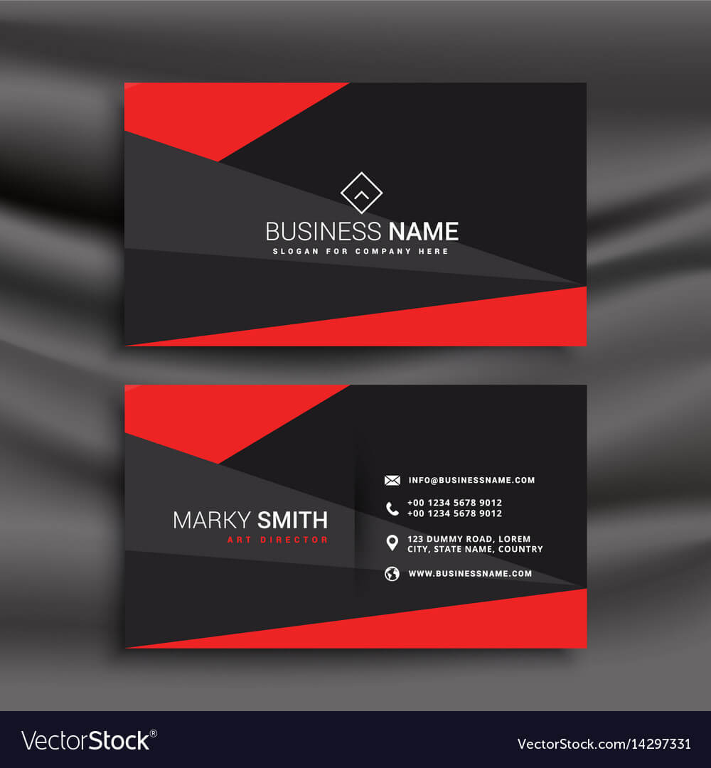 Black And Red Business Card Template With Throughout Buisness Card Templates
