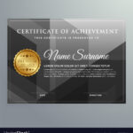 Black Award Certificate Design Template Throughout Award Certificate Design Template
