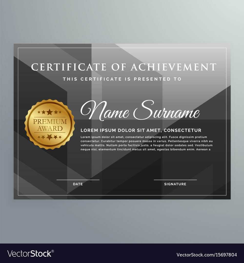 Black Award Certificate Design Template Throughout Award Certificate Design Template