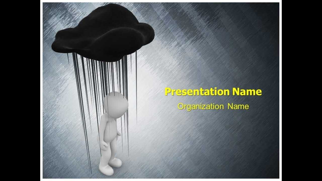 Black Cloud Depression Powerpoint Template Ppt Design |  Thetemplatewizard Regarding Depression Powerpoint Template