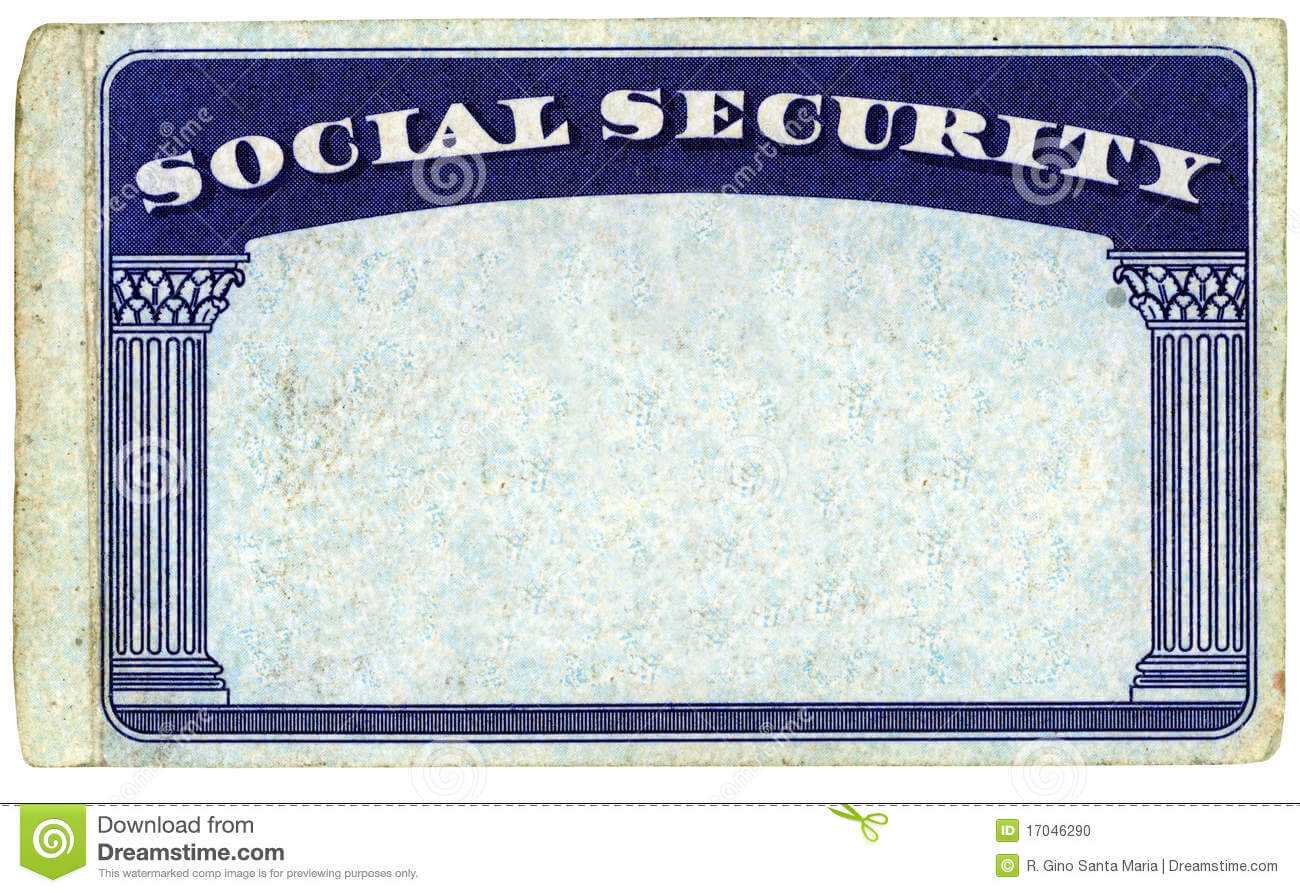 Blank American Social Security Card Stock Photo – Image Of Inside Social Security Card Template Download