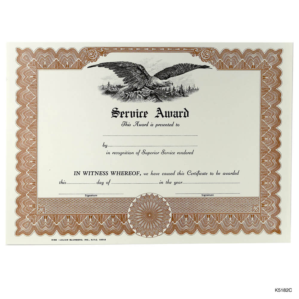 Blank Award And Achievement Certificates And Certificates Of Within Recognition Of Service Certificate Template