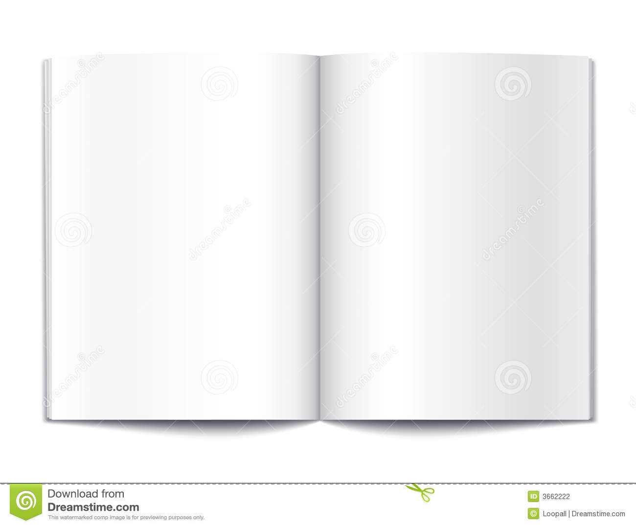 Blank Book Pages Template Stock Vector. Illustration Of Note Throughout Blank Magazine Template Psd