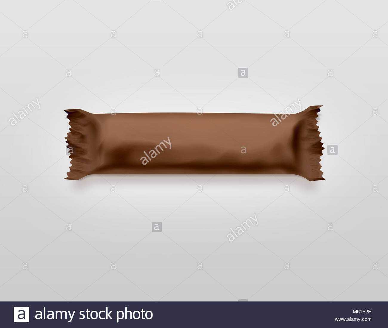 Blank Brown Candy Bar Plastic Wrap Mockup Isolated. Empty Pertaining To Blank Candy Bar Wrapper Template