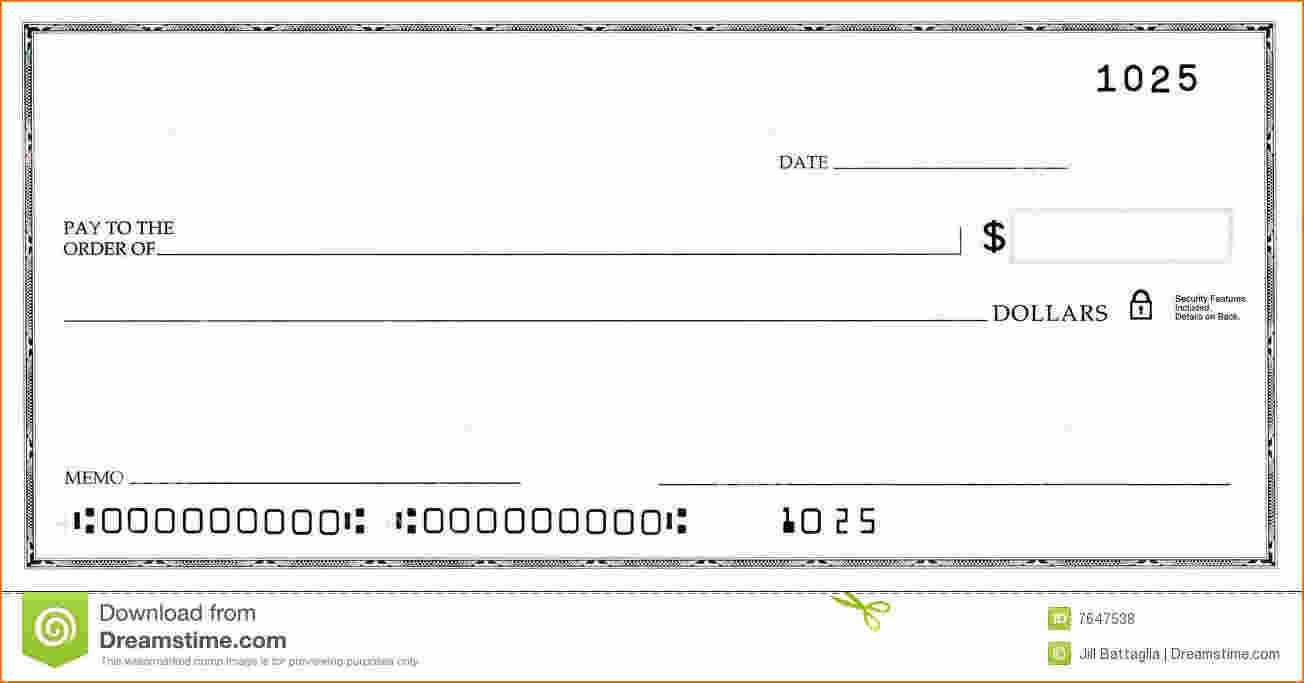 Blank Business Check Template | Template | Business Checks Intended For Large Blank Cheque Template