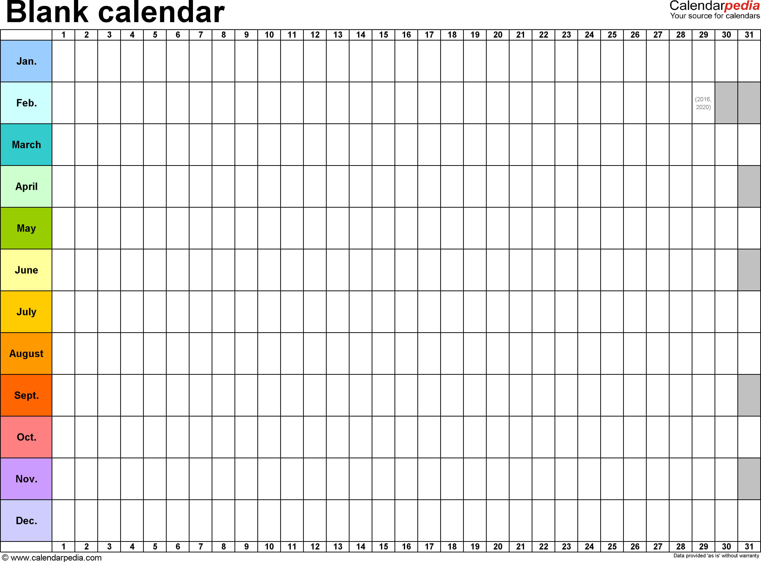 Blank Calendar – 9 Free Printable Microsoft Word Templates With Regard To Full Page Blank Calendar Template