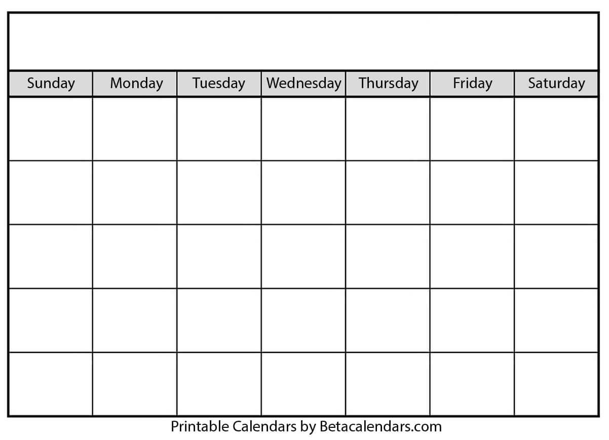 Blank Calendar – Beta Calendars In Blank Calander Template