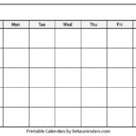 Blank Calendar – Beta Calendars Regarding Blank Calander Template