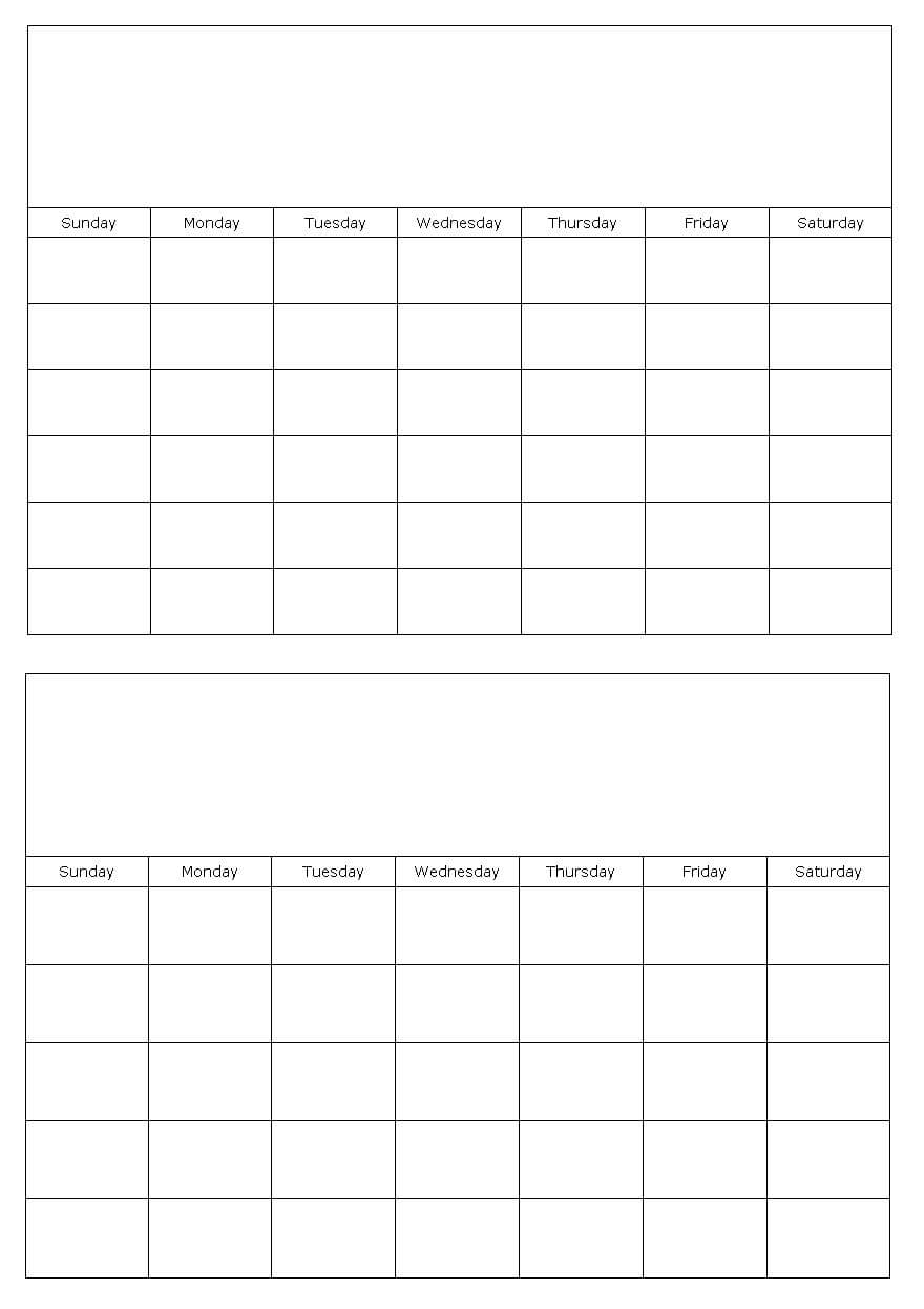 Blank Calendar Template Free Printable Blank Calendars For Month At A Glance Blank Calendar Template
