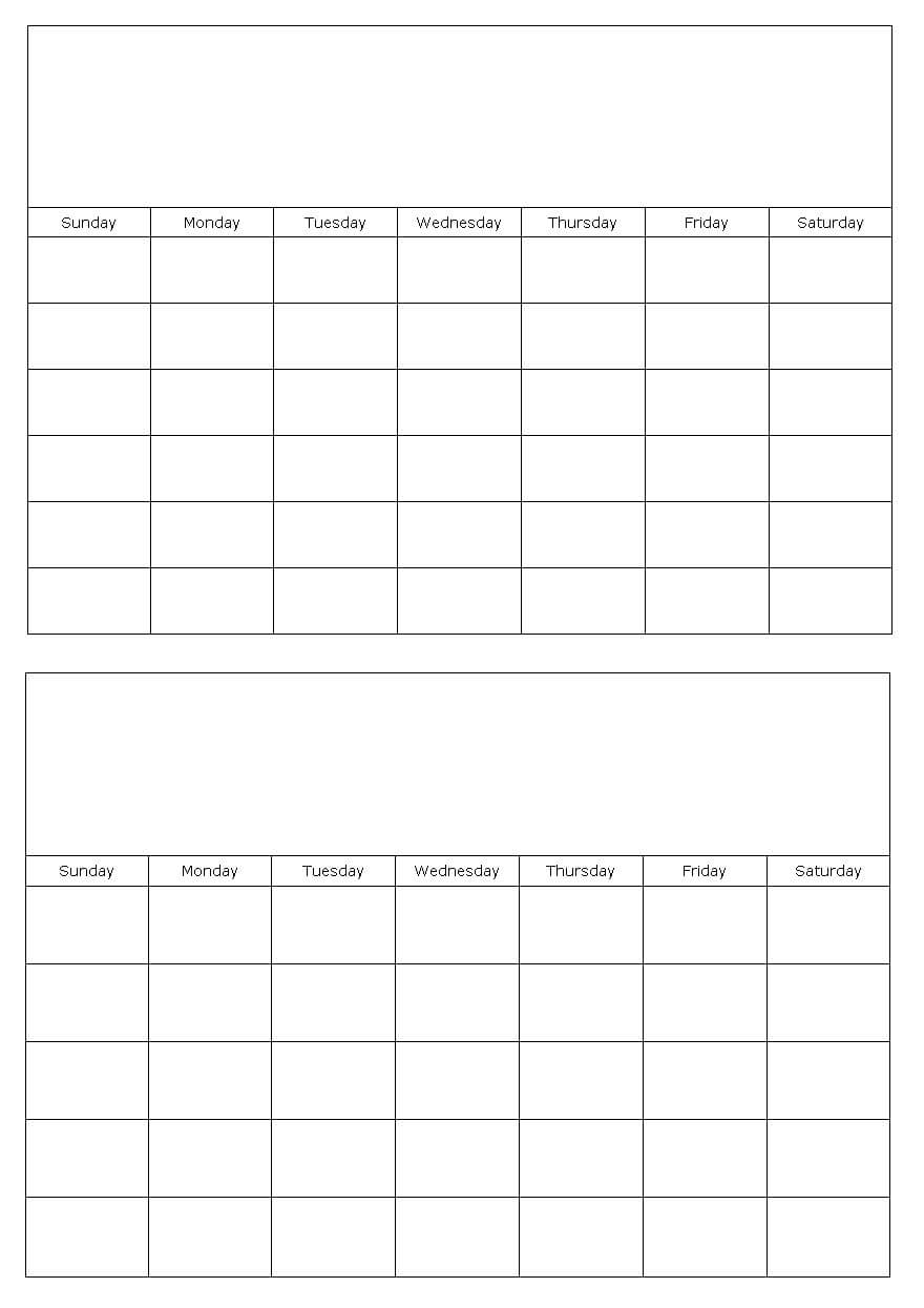 Blank Calendar Template Free Printable Blank Calendars For Month At A Glance Blank Calendar Template