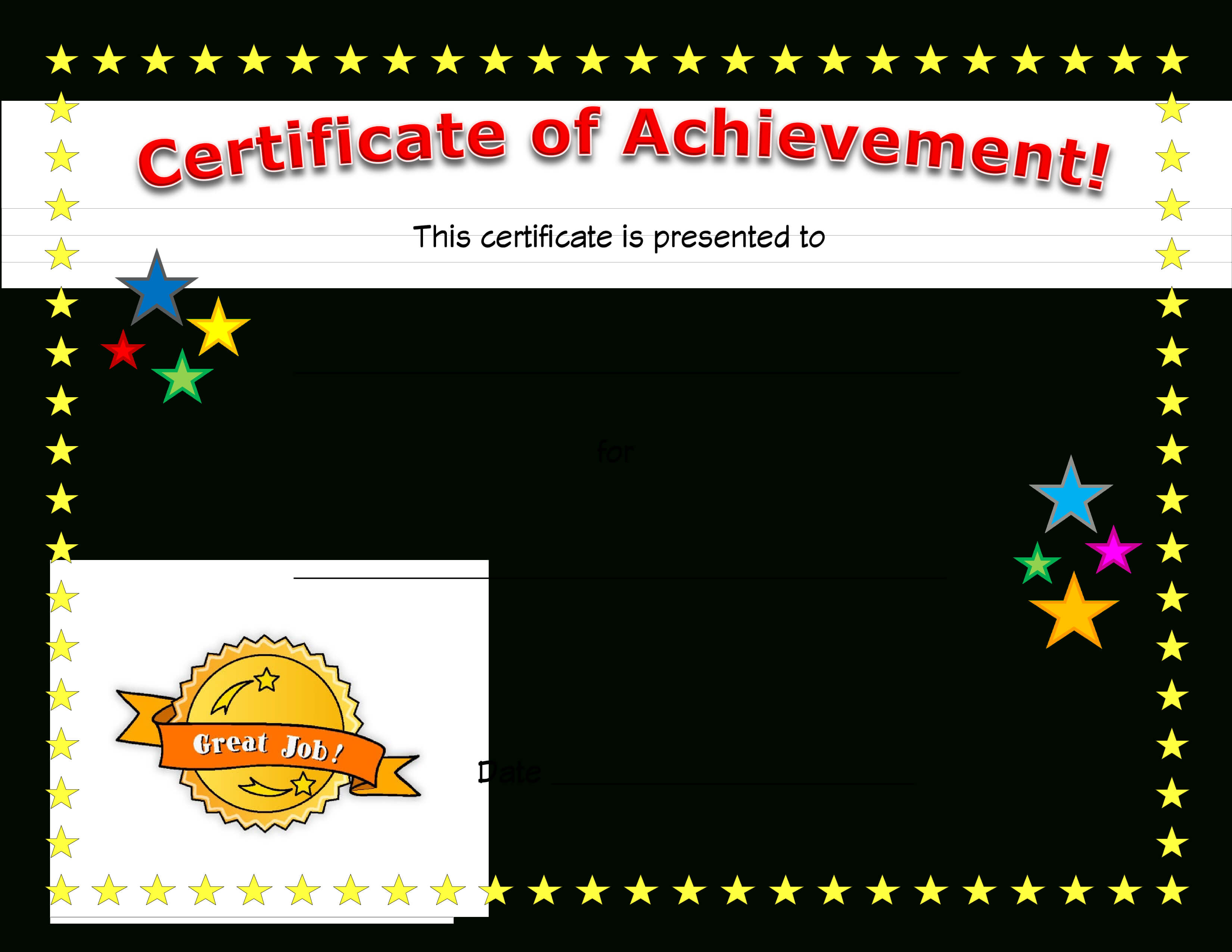 Blank Certificate Of Achievement Clipart Images Gallery For With Regard To Blank Certificate Of Achievement Template