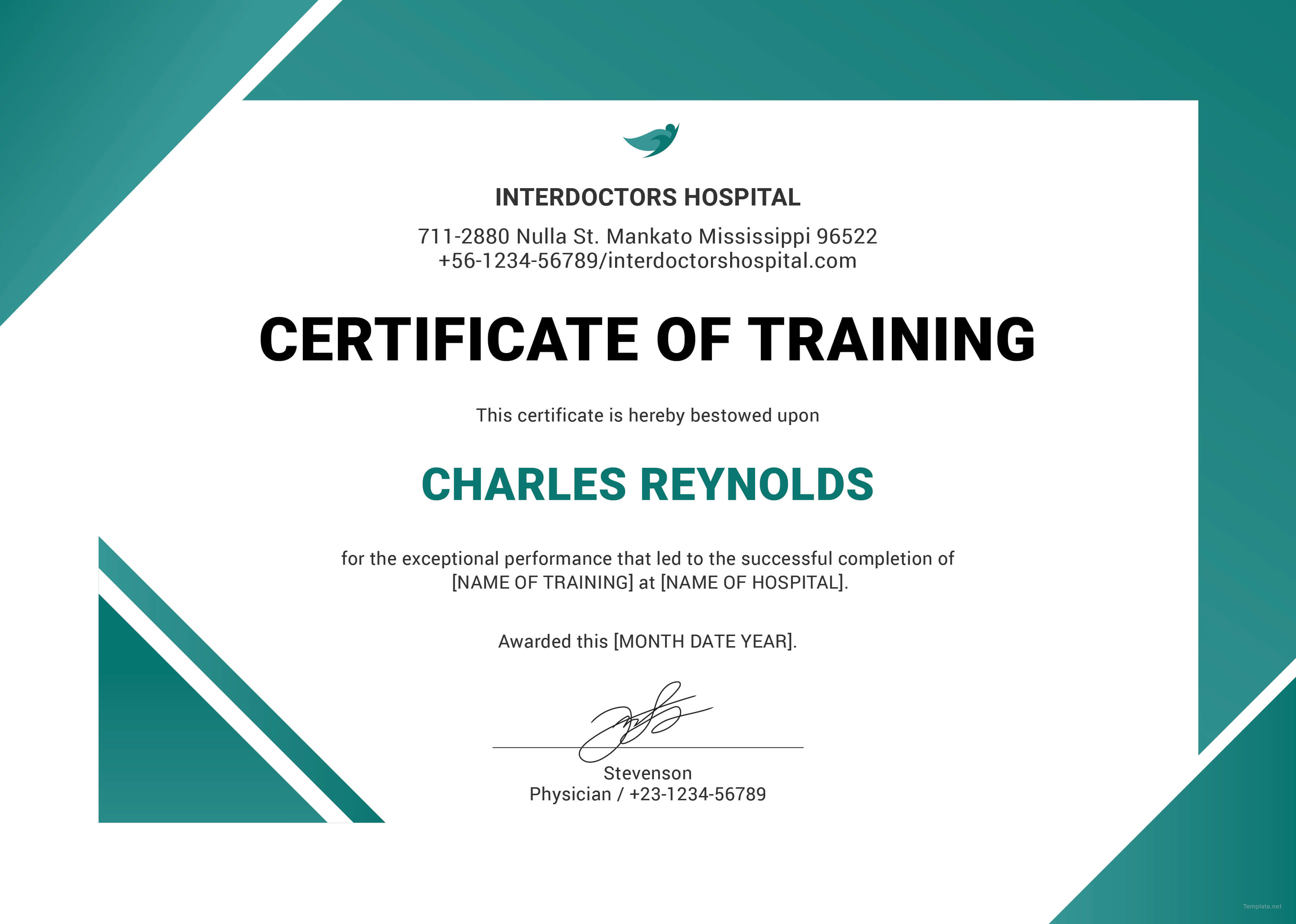 Blank Certificate Of Training Template Doc Pdf Formatted Word With Regard To Training Certificate Template Word Format