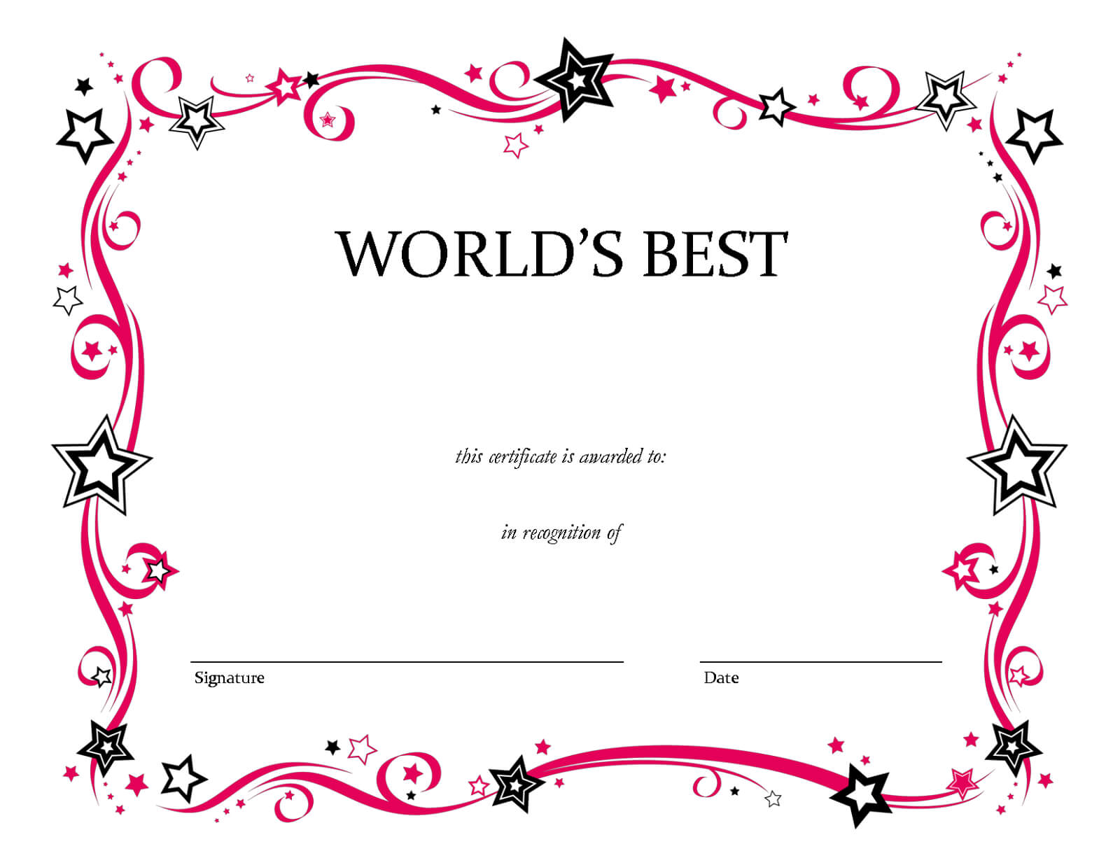 Blank Certificate Templates To Print | Activity Shelter Inside Pages Certificate Templates