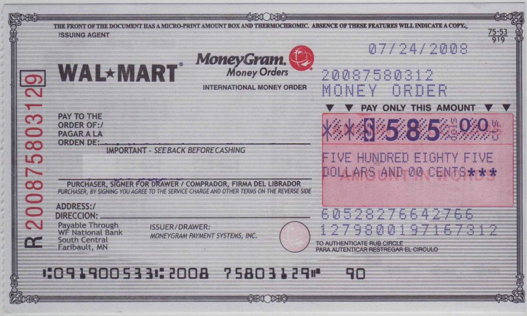 Blank Check Sample | How To Fill Out A Moneygram Money Order With Regard To Blank Money Order Template