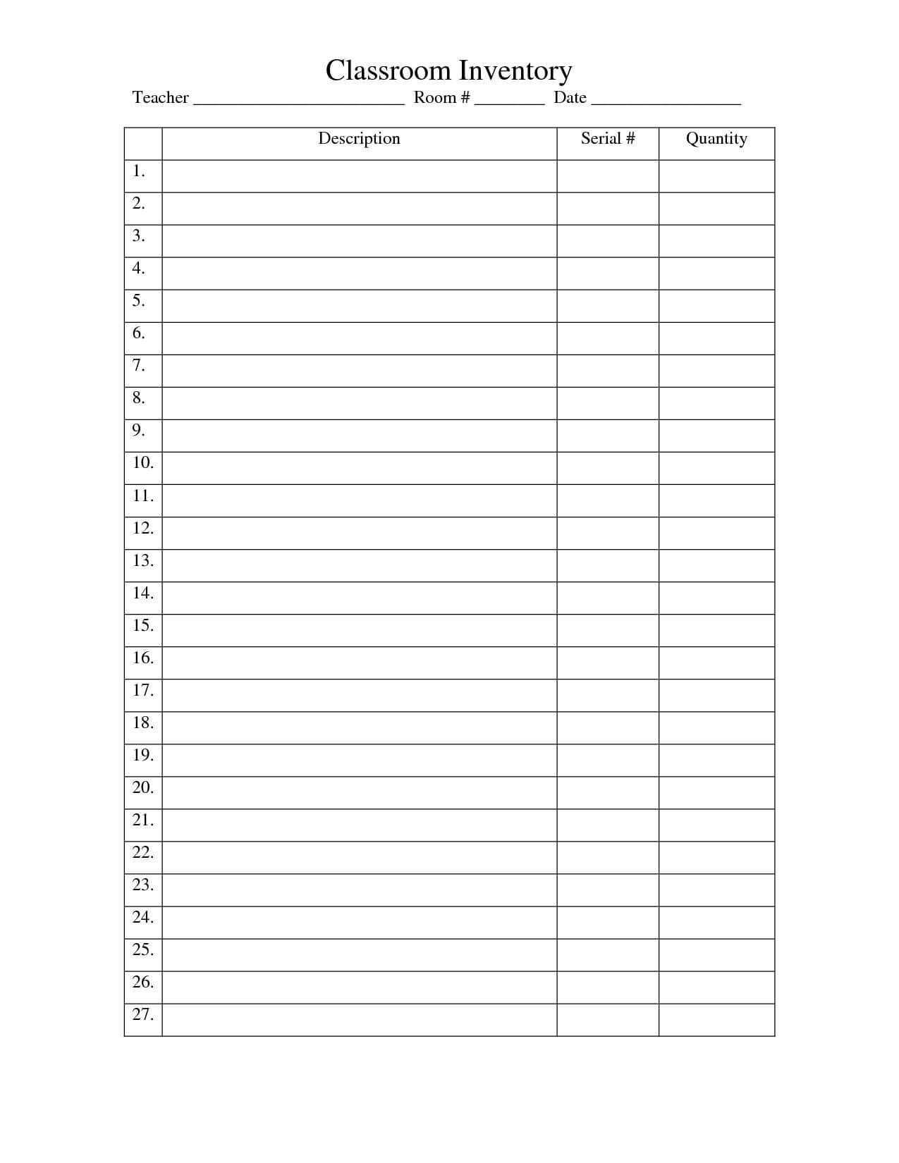 Blank Checklist Template For Teachers Printable Word Weekly Pertaining To Blank Checklist Template Word