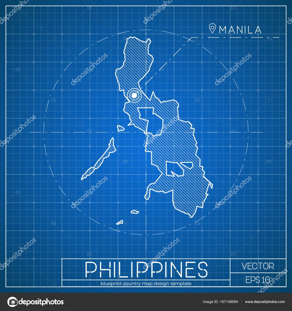 Blank City Map Template | Philippines Blueprint Map Template Within Blank City Map Template