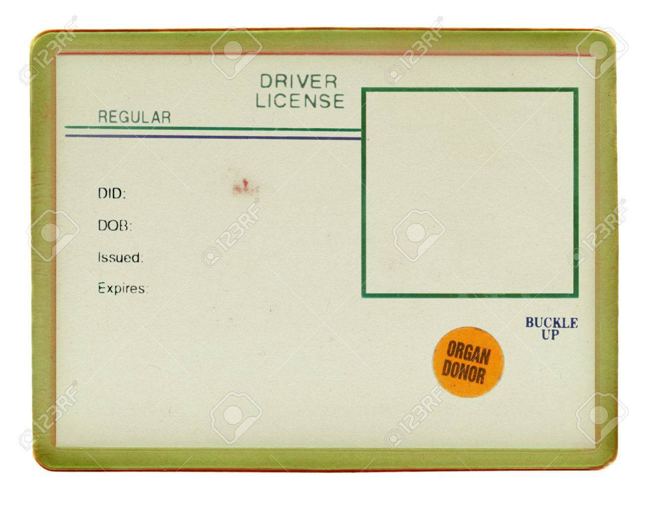 Blank Drivers License With Visible Old Paper Texture, Scratchs With Blank Drivers License Template