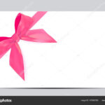 Blank Gift Card Template With Pink Bow And Ribbon. Vector Throughout Present Card Template