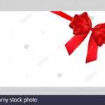 Blank Gift Card Template With Red Bow And Ribbon. Vector Intended For Present Card Template