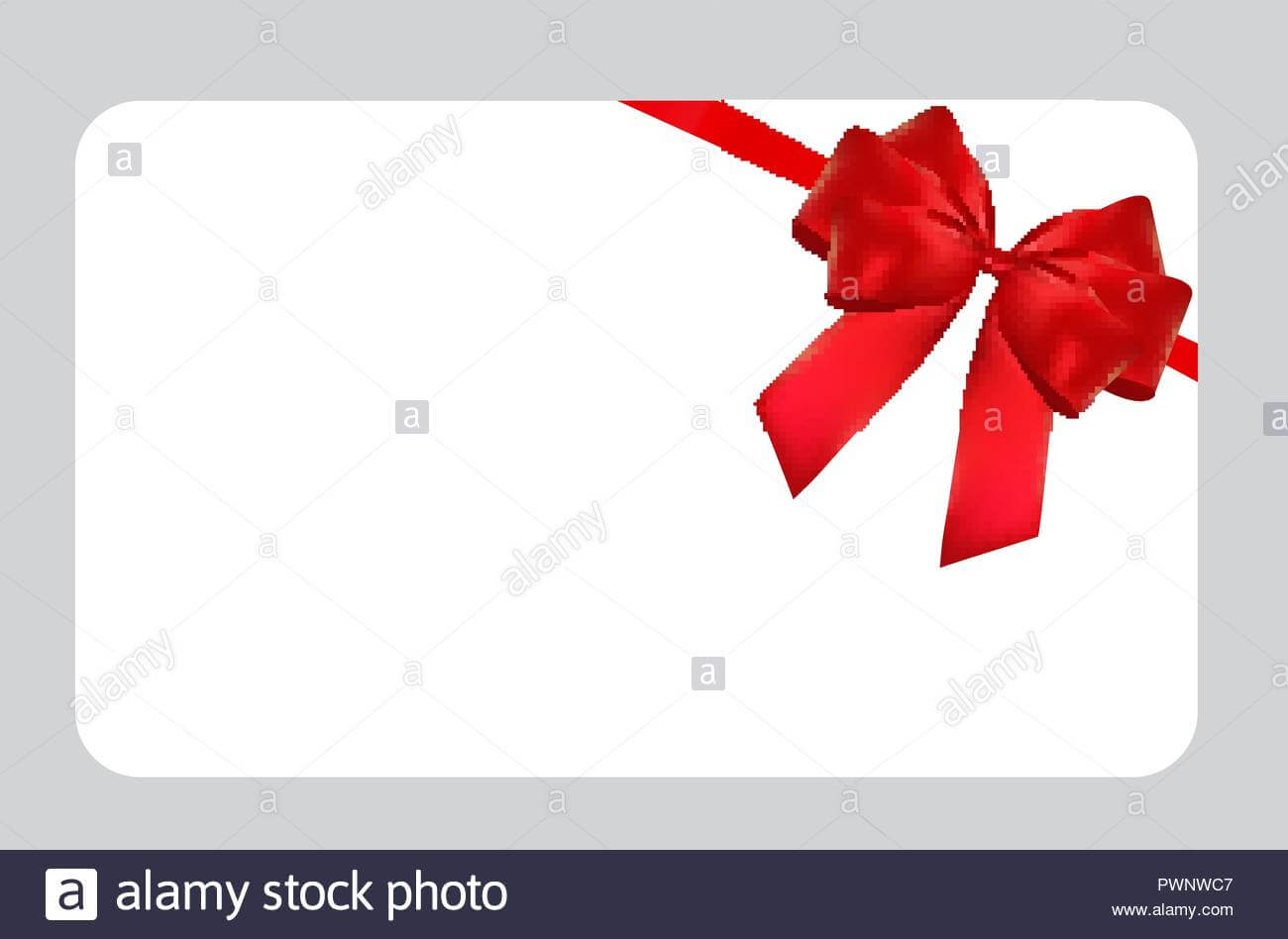 Blank Gift Card Template With Red Bow And Ribbon. Vector Intended For Present Card Template