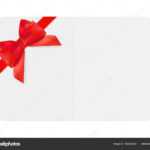 Blank Gift Card Template With Red Bow And Ribbon. Vector Pertaining To Present Card Template