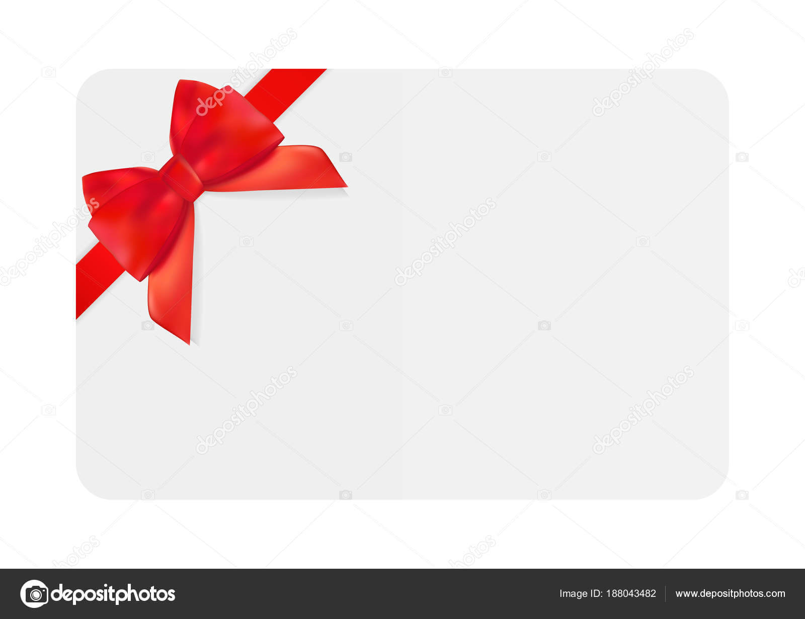 Blank Gift Card Template With Red Bow And Ribbon. Vector Pertaining To Present Card Template