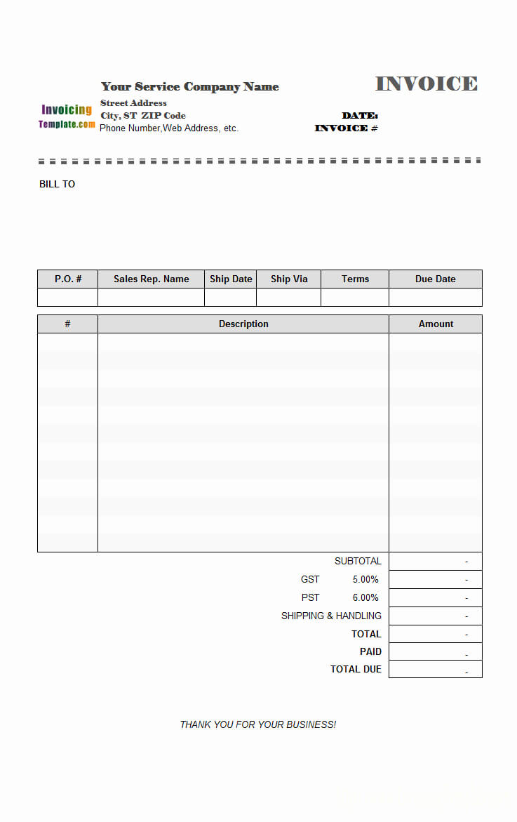Blank Invoice Template For Mac Printable Work Infer Ifreezer Regarding Free Invoice Template Word Mac