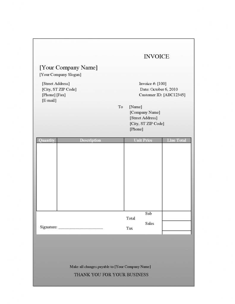 Blank Invoice Template In Word And Pdf Formats Free Mac For Free Invoice Template Word Mac