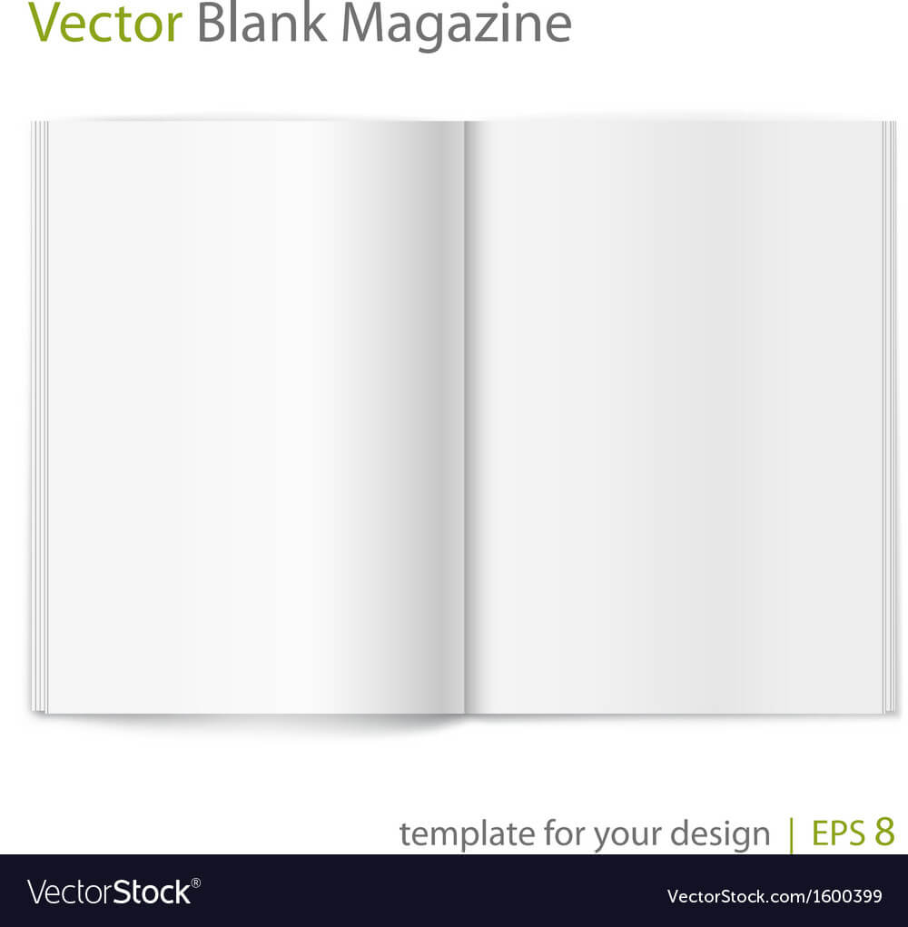 Blank Magazine On White Background Template Throughout Blank Magazine Spread Template