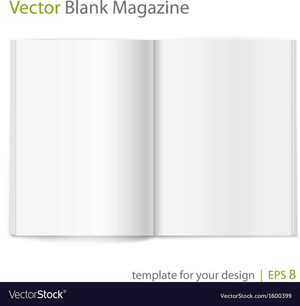 Blank Magazine On White Background Template Throughout Blank Magazine Spread Template