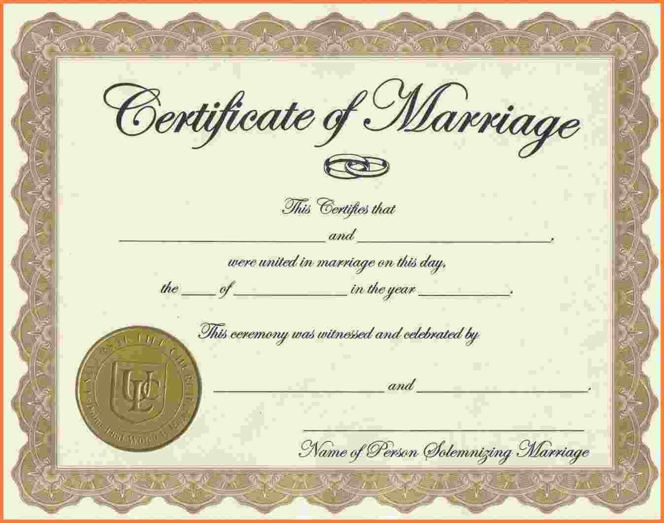 Blank Marriage Certificates Printable | Thekpark Hadong Throughout Blank Marriage Certificate Template