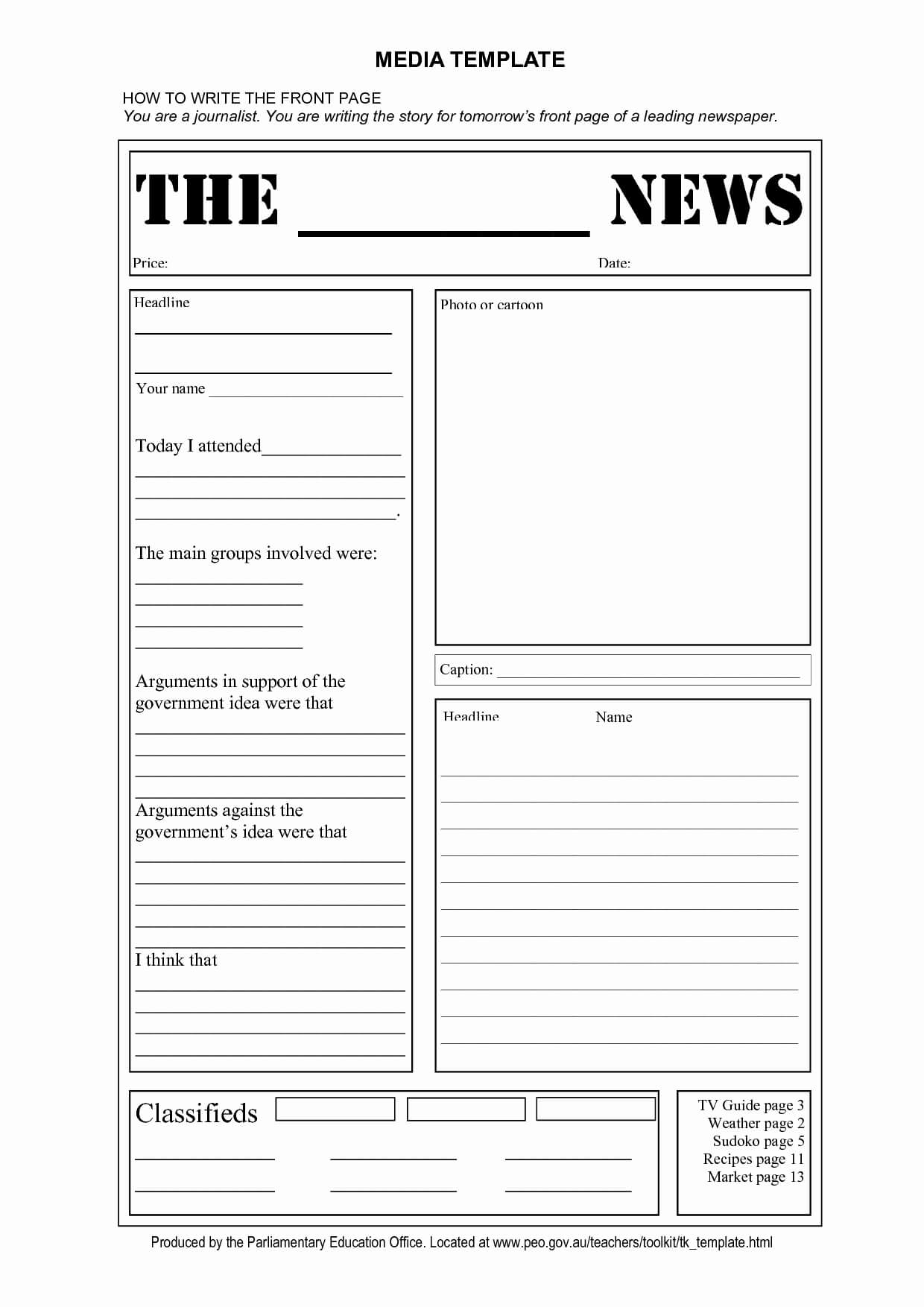 Blank Newspaper Template – Locksmithcovington Template With Blank Newspaper Template For Word