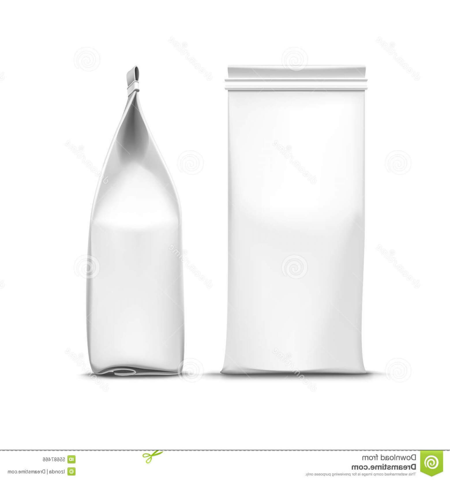 Blank Paper Bag Template White Cardboard Package Coffee Tea In Blank Packaging Templates