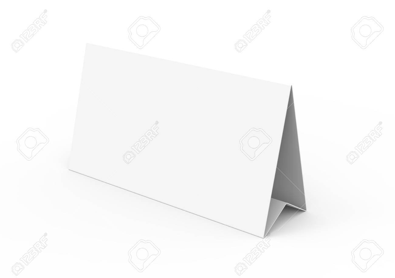Blank Paper Tent Template, White Tent Card With Empty Space In.. In Blank Tent Card Template
