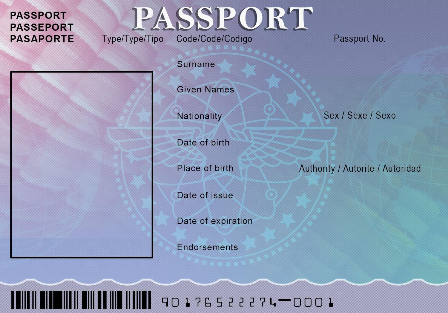 Blank Passport Template – Google Search … | Passport Pertaining To Borderless Certificate Templates