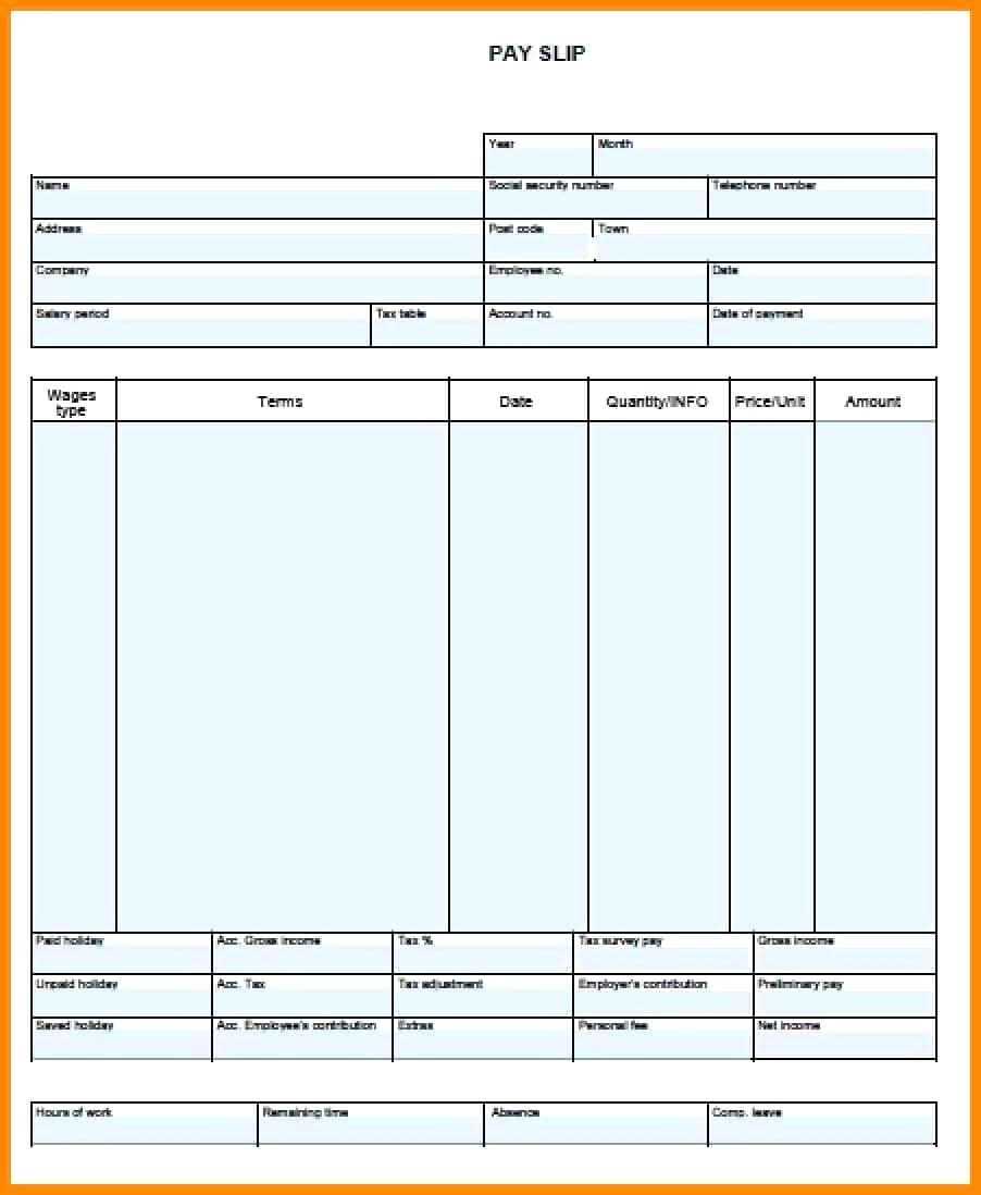 Blank Pay Stub Template – Wovensheet.co With Regard To Blank Pay Stubs Template