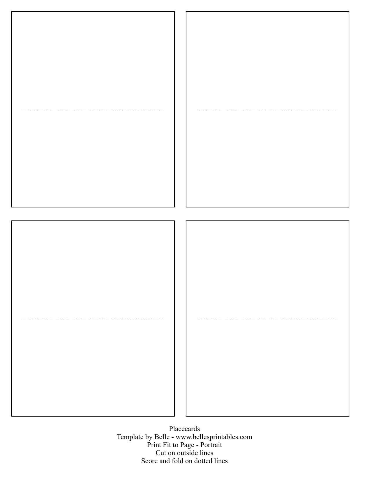 Blank Place Card Template For Microsoft Word For Ms Word Place Card Template