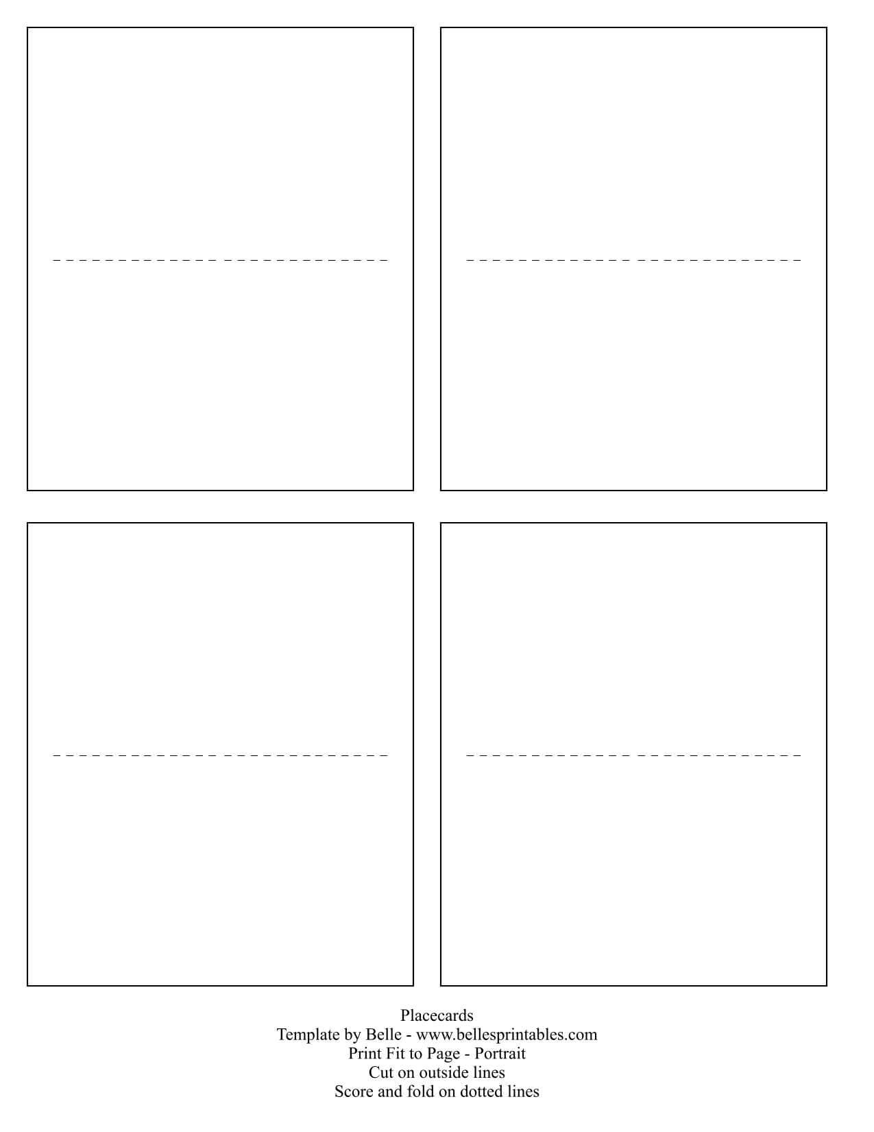 Blank Place Card Template For Microsoft Word Throughout Microsoft Word Place Card Template