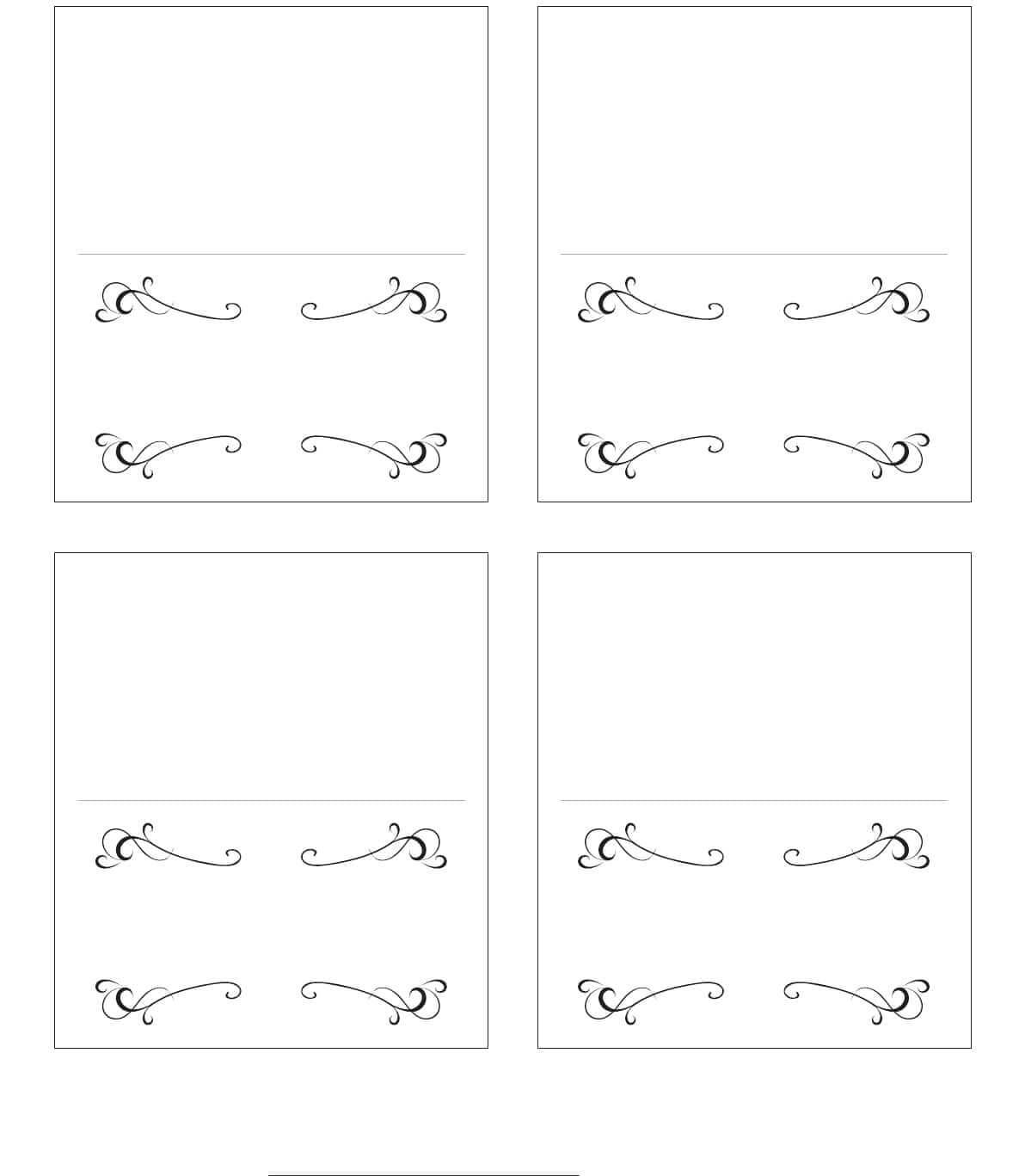 Blank Place Card Template For Microsoft Word Within Ms Word Place Card Template