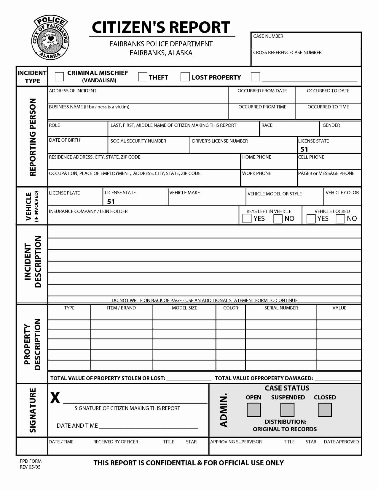 Blank Police Report Template | Wesleykimlerstudio Pertaining To Blank Police Report Template