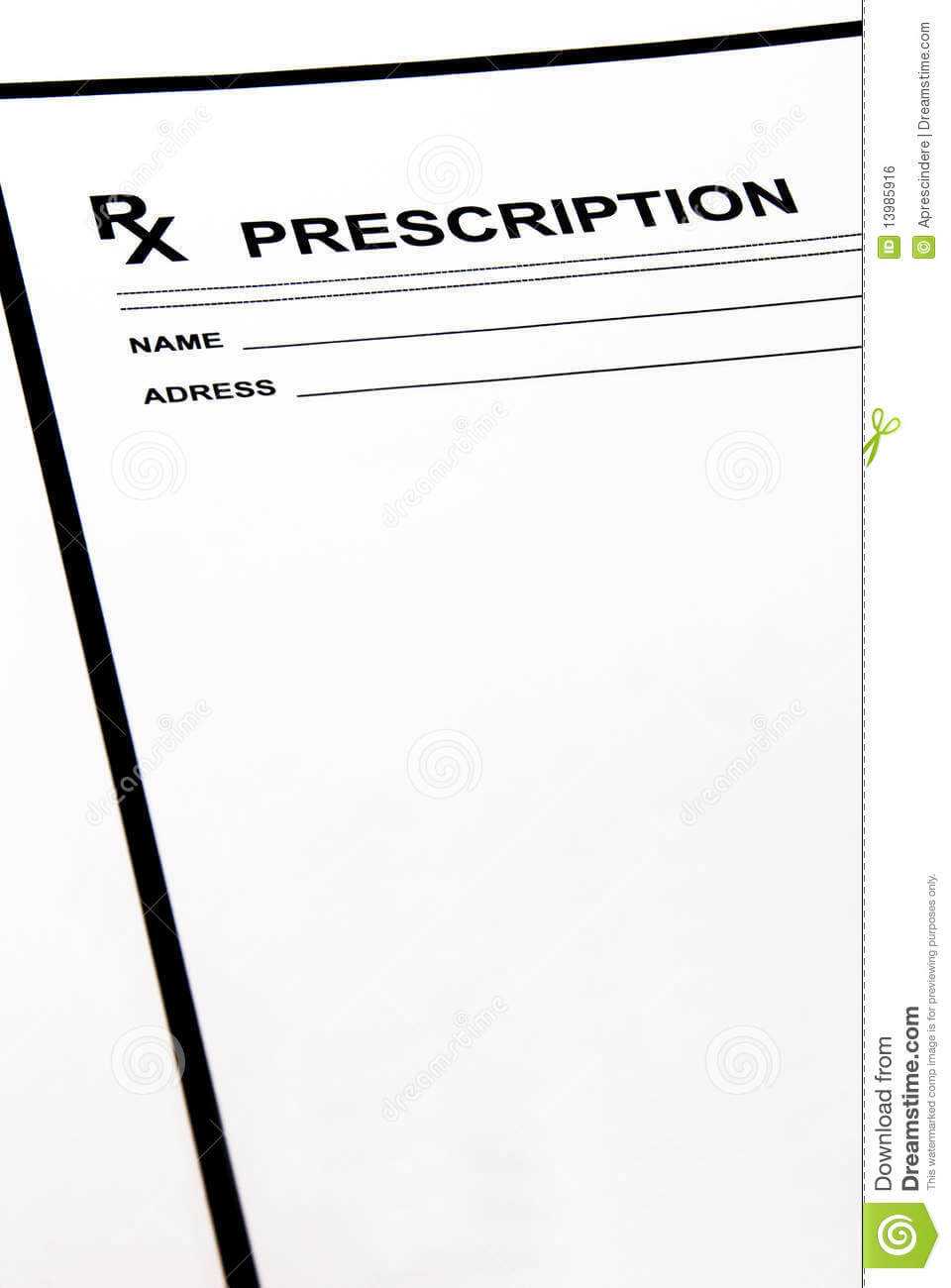 Blank Prescription Pad Stock Photo. Image Of Hospital – 13985916 Regarding Blank Prescription Pad Template