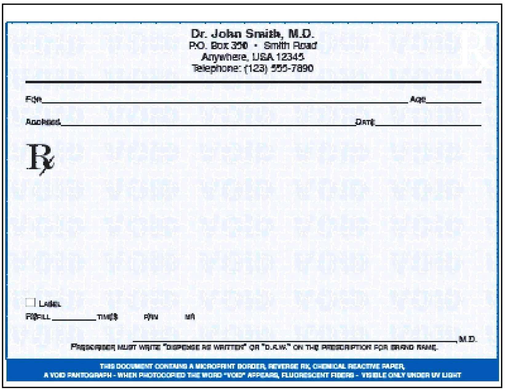 Blank Prescription Pad Template – Verypage.co In Doctors Prescription Template Word