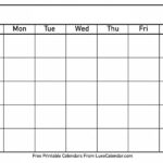 Blank Printable Calendar – Luxe Calendar Intended For Full Page Blank Calendar Template