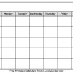 Blank Printable Calendar – Luxe Calendar Pertaining To Blank Calander Template