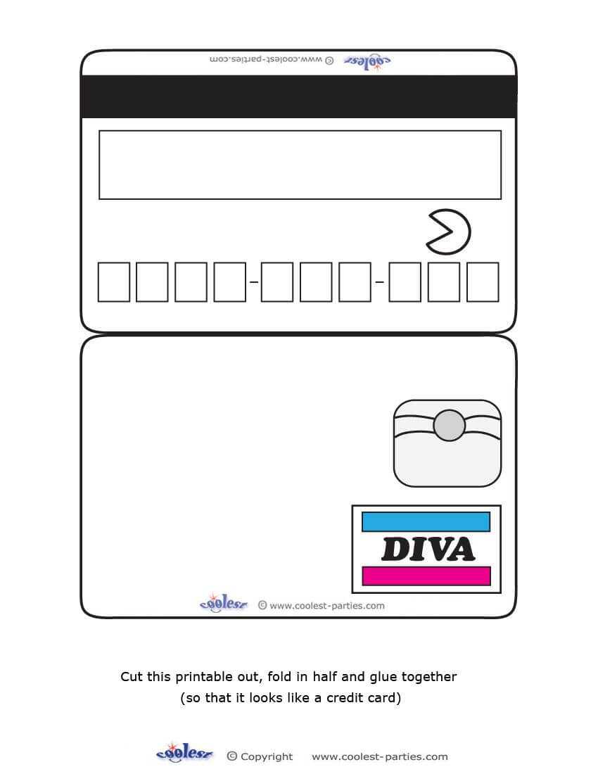 Blank Printable Diva Credit Card Invitations – Coolest Free For Credit Card Template For Kids