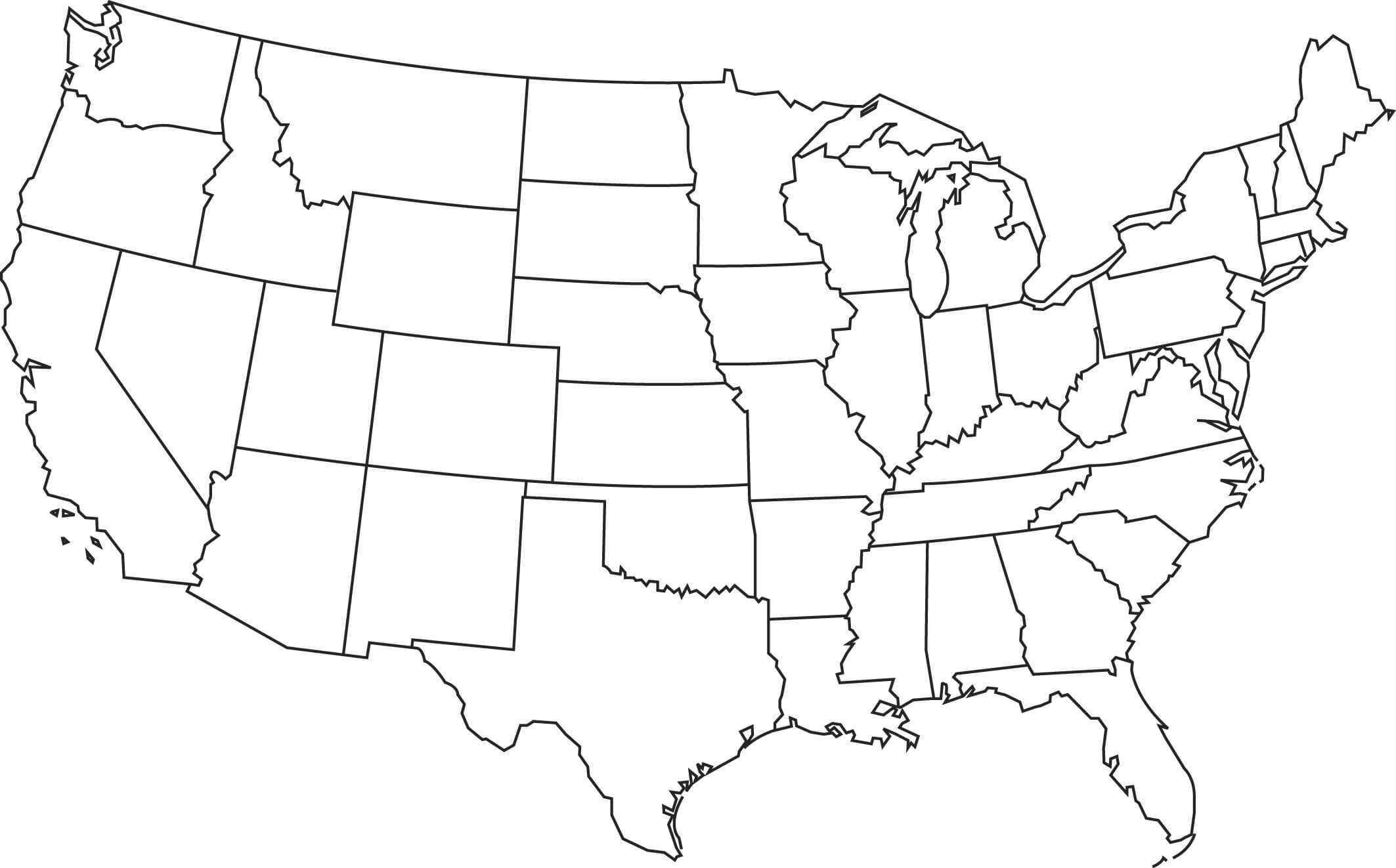 Blank Printable Map Of The Us Clipart Best Clipart Best for Blank Template Of The United States